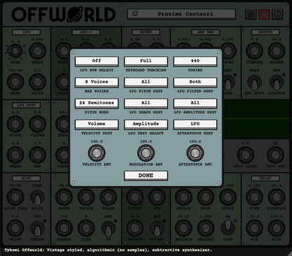 Offworld Synthesizer Audio Plug-in v2.1