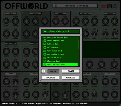 Offworld Synthesizer Audio Plug-in v2.1
